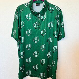 Yatta Golf Polo Shirt Men’s SZ LG Saguaro Cactus Green short sleeve pullover